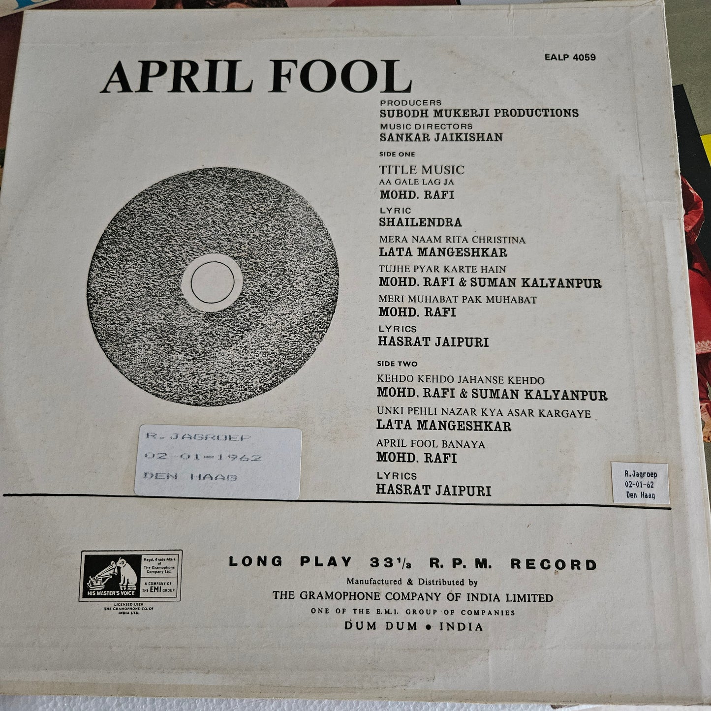4 LPs of Shankar Jaikishan Superhit pack - April Fool, Junglee , Aashiq and Jis Desh Mein Ganga Bahati hai in Excellent to near mint from original soundtrack