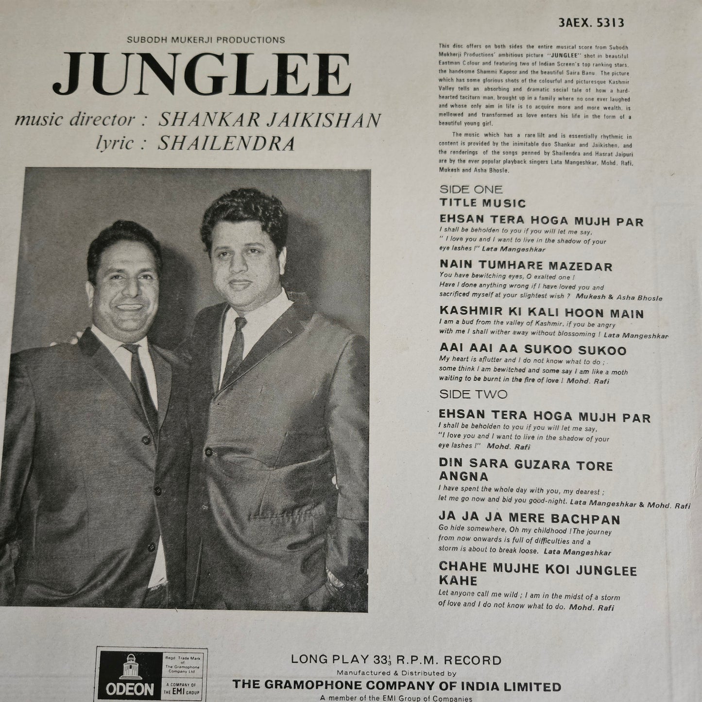 4 LPs of Shankar Jaikishan Superhit pack - April Fool, Junglee , Aashiq and Jis Desh Mein Ganga Bahati hai in Excellent to near mint from original soundtrack