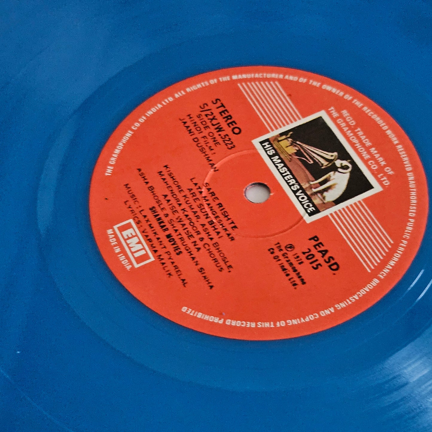 Jaani Dushman - Blue colored  LP - Supreme Stereo Gatefold edition In excellent condition from original soundtracks PEASD2015