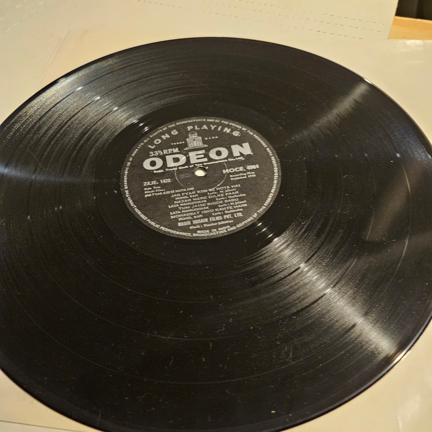 Jab Pyar Kisise hota hai  - Heavy Odeon Shankar Jaikishan in near mint - Odeon MOCE 4004 from original soundtrack