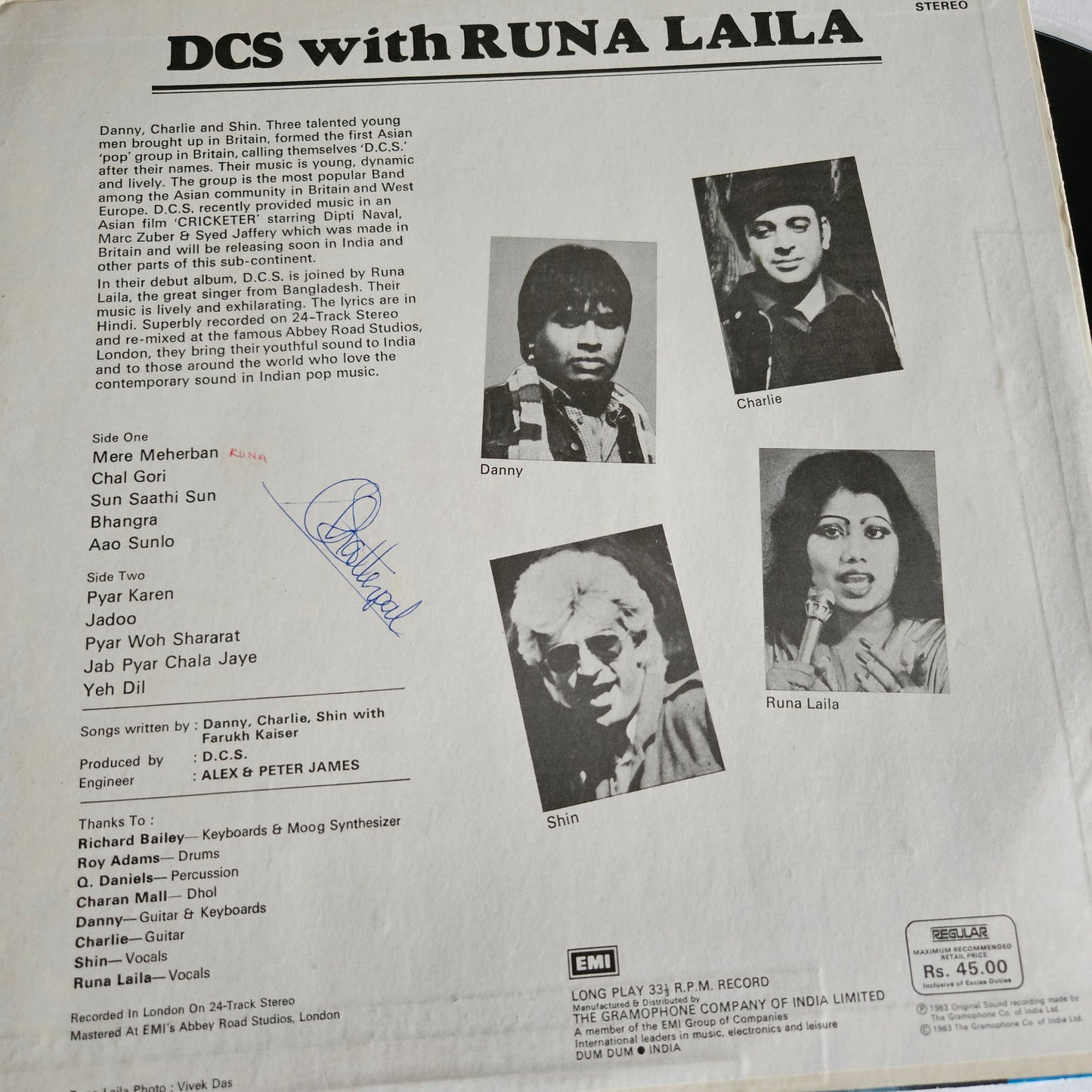 DCS with Runa Laila - in  near mint condition ECSD 41526  in stereo