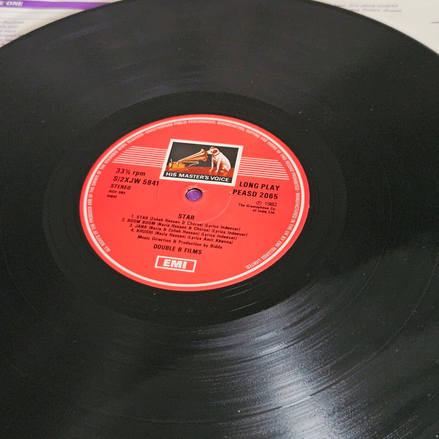Star (1982) - Nazia & Zoheb Hassan* - and  - Biddu Star in Excellent condition original soundtrack in Supreme Stereo PEASD 2065
