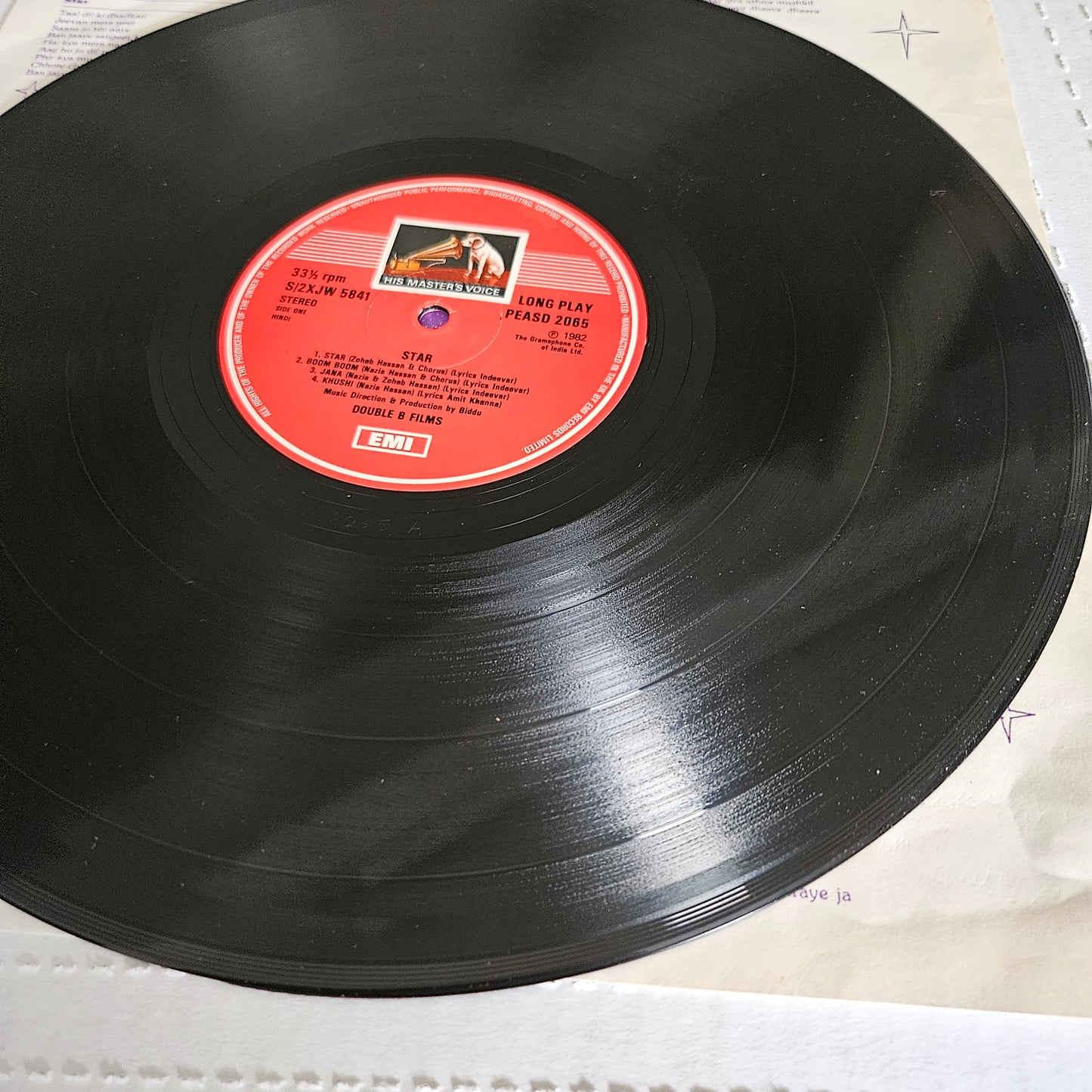 Star (1982) - Nazia & Zoheb Hassan* - and  - Biddu Star in Excellent condition original soundtrack in Supreme Stereo PEASD 2065