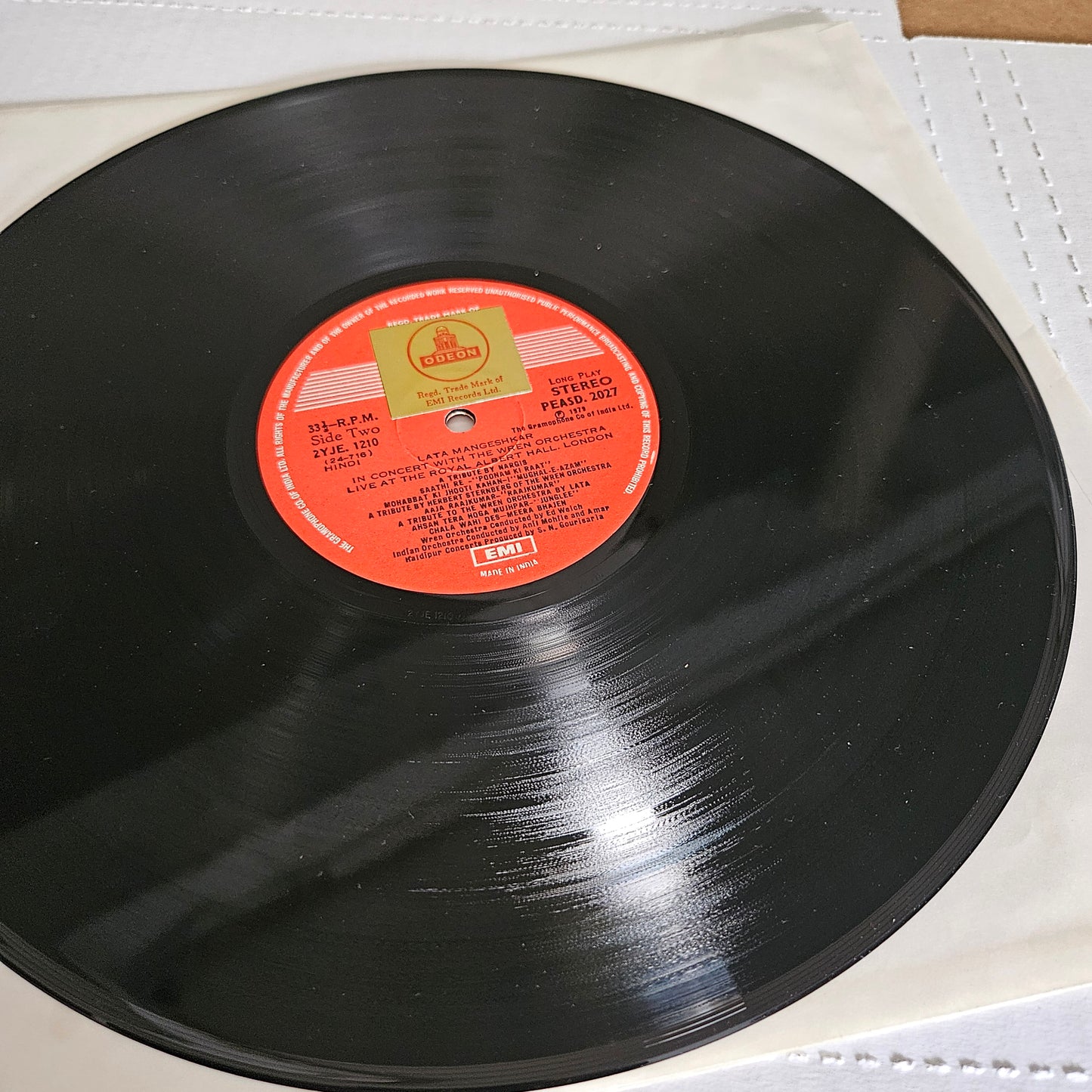 Lata Mangeshkar - In Concert With The Wren Orchestra - Live At The Royal Albert Hall, Near Mint Pristine condition - Supreme Stereo - PEASD2027