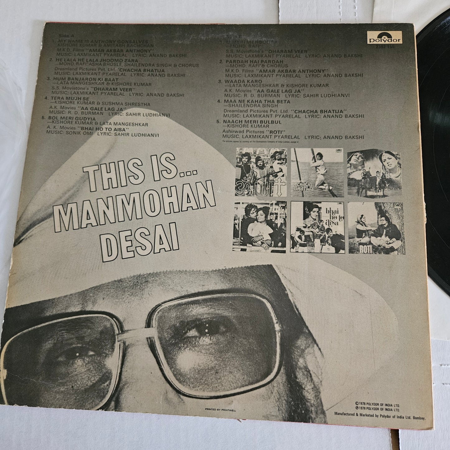 This is Manmohan Desai - his film hits -  in Excellent condition from original soundtracks polydor release 2392-165