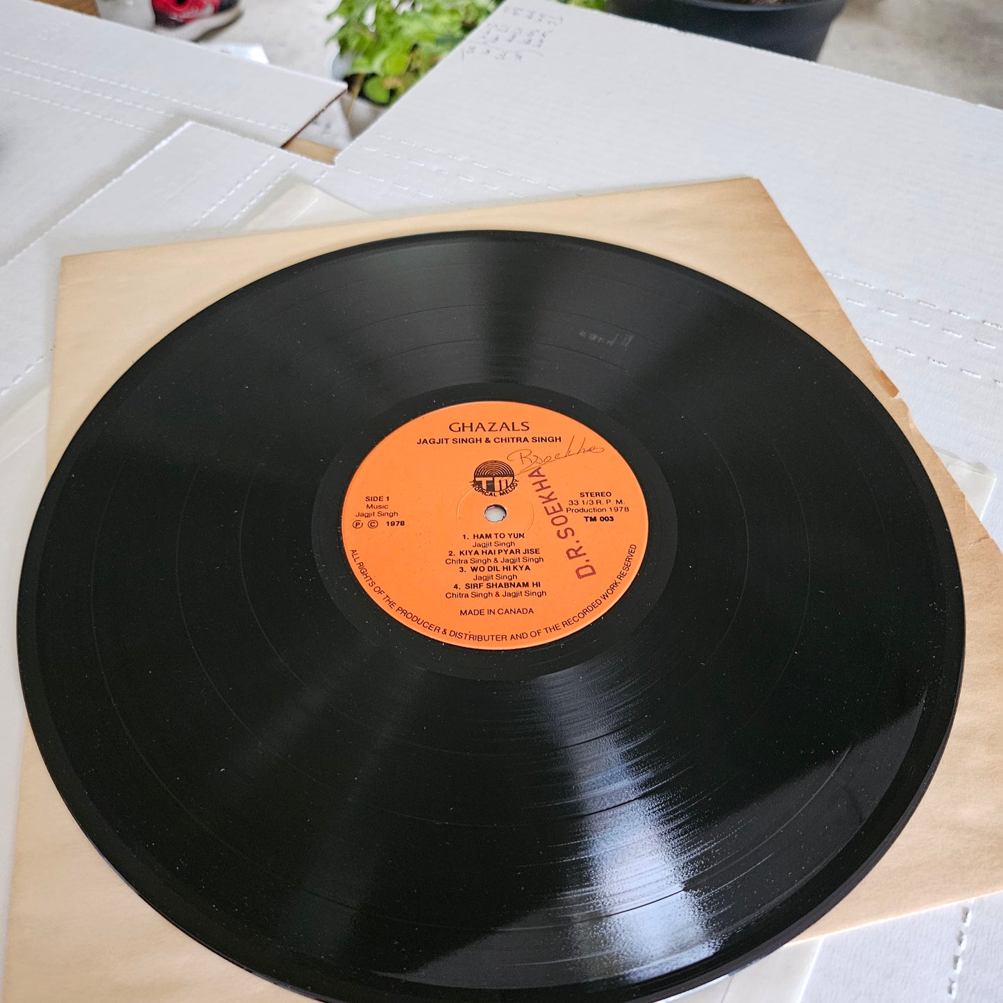 Ghazals - Jagjit Singh and Chitra Singh -  An Enchanting Hour of GHAZALS : Vg and NM Made in Canada - TM003 read description