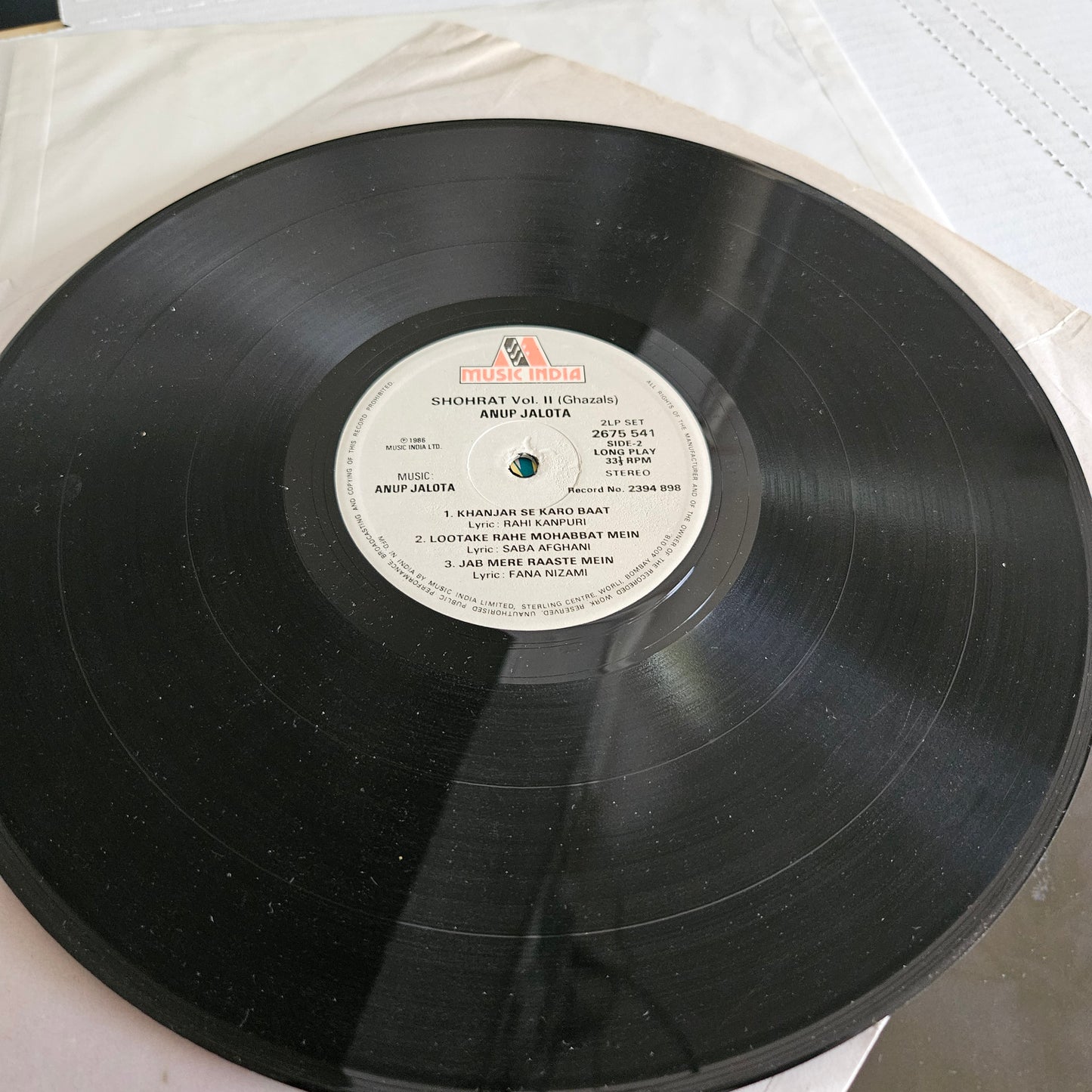 Anup Jalota - shohrat - Ghazals 2 Lp set in near mint Music India release 2675-541