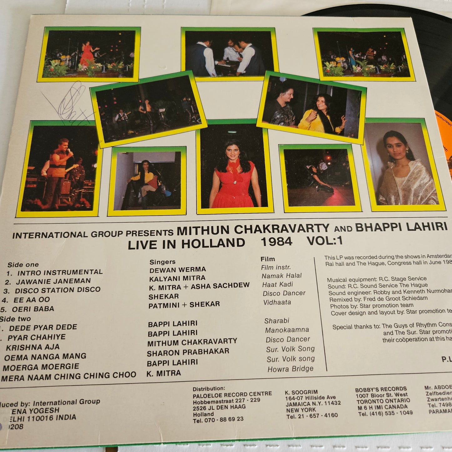 Mithun Chakravarty* / Bappi Lahiri ‎– International Group Presents: Mithun Chakravarty With Bappi Lahiri Disco Night Show - Live in Holland in near mint