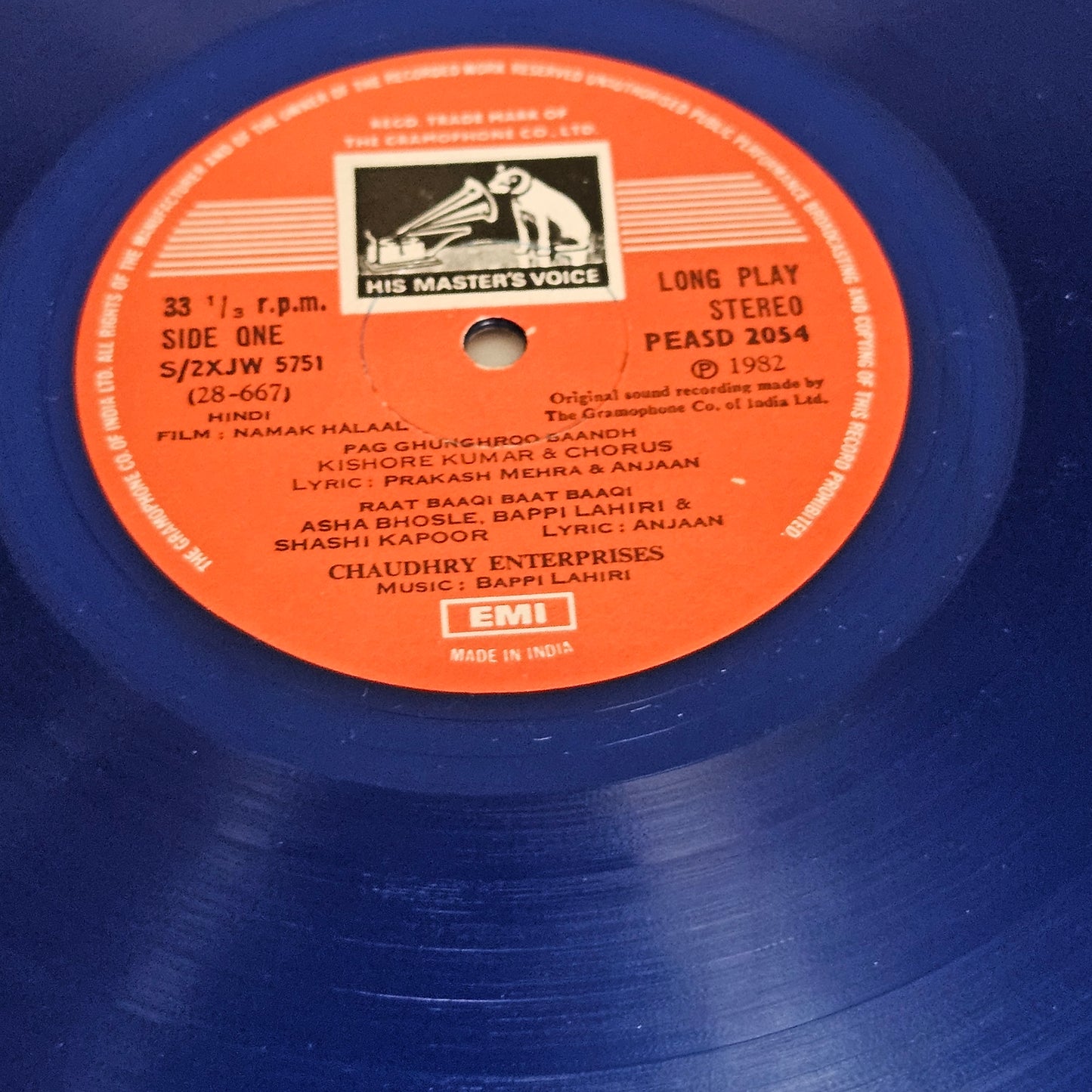 Color Blue Namak Halal - Bappi Lahiri - superhit blockbuster gatefold in VG condition in Supreme Stereo PEASD 2054