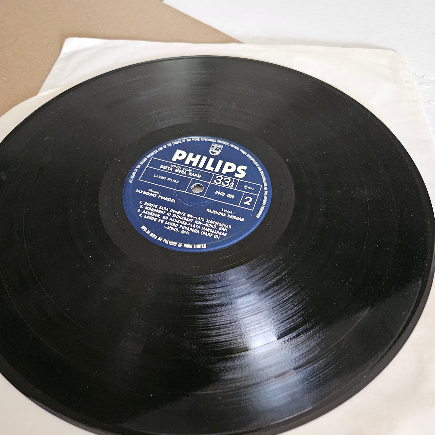 Geeta Mera naam - Music by Laxmikant Pyarelal - 1st pressing in EX+ condition from original soundtrack - Philips 6405-030