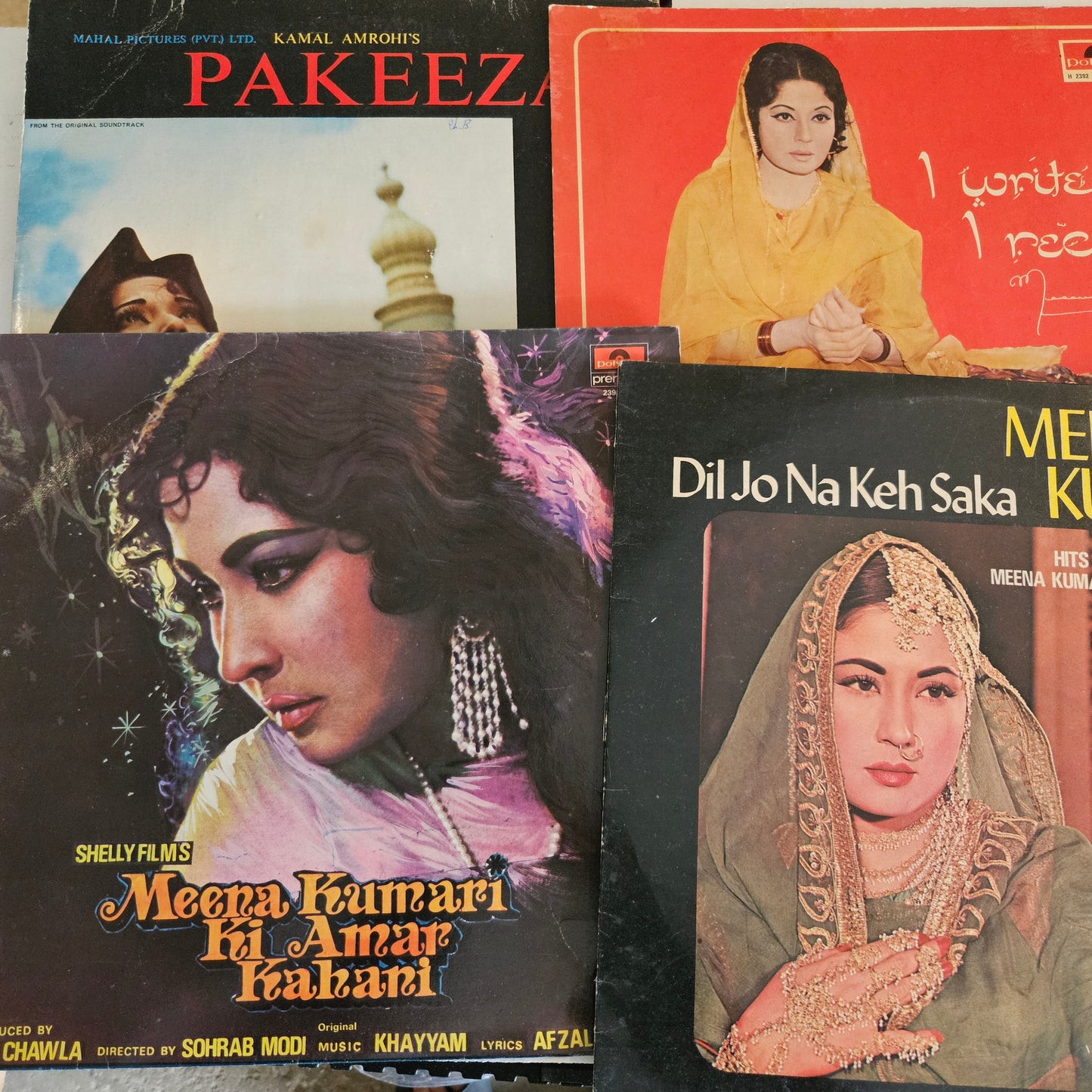 Meena Kumari collection - 4 great albums -Various Artists in excellent to near mint  from original soundtracks Pakeezah +3