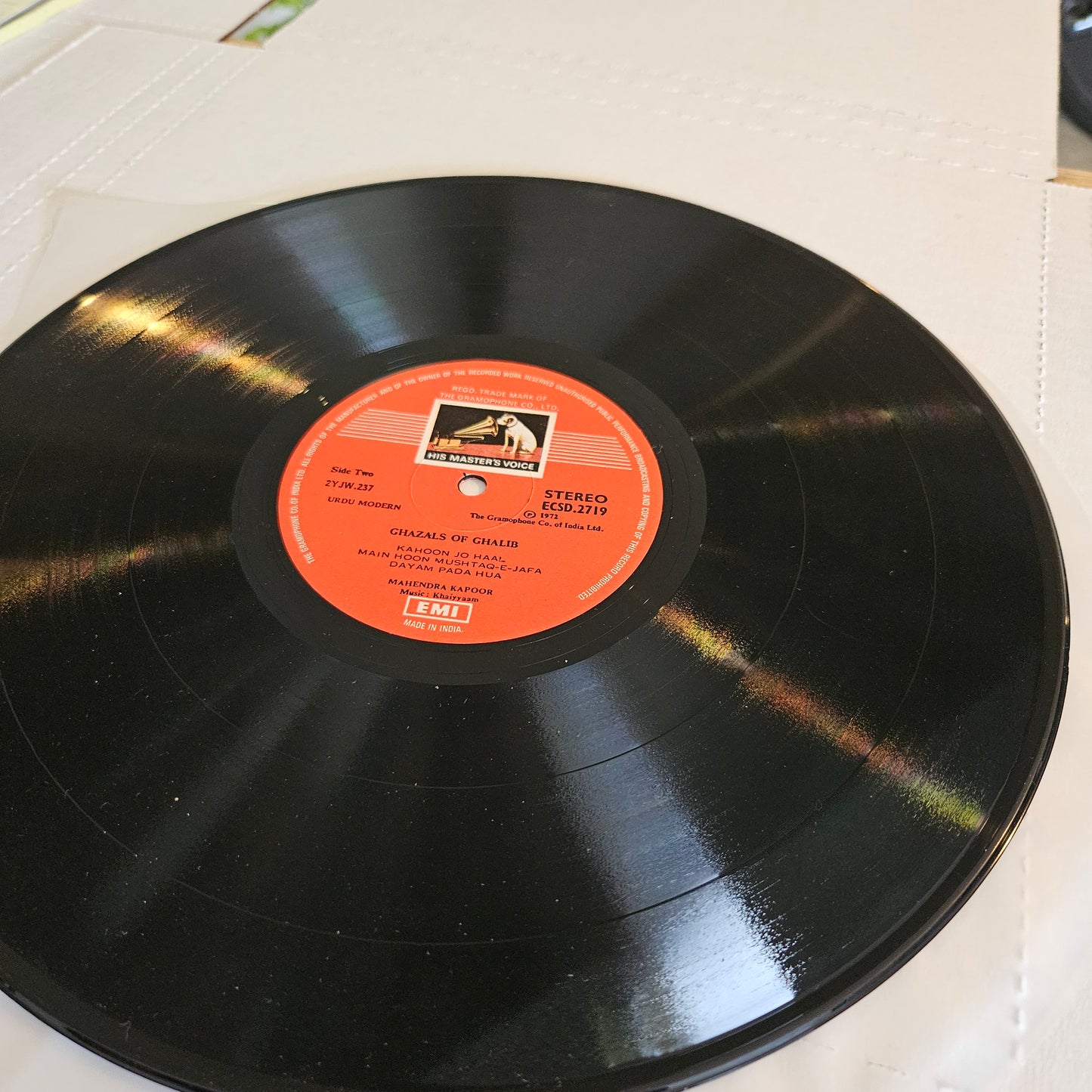Mahendra Kapoor - Ghazals of Mirza Ghalib - music by Khaiyaam - in near mint condition - rare collection of ghazals ECSD 2719 in stereo  HMV 1st pressing