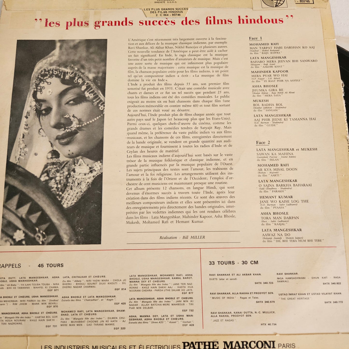 Various Artists  The Best Of India's New Motion Picture Music -  Capitol Records - 2C 064-80.746 in VG+ condition -French pressing from original soundtracks