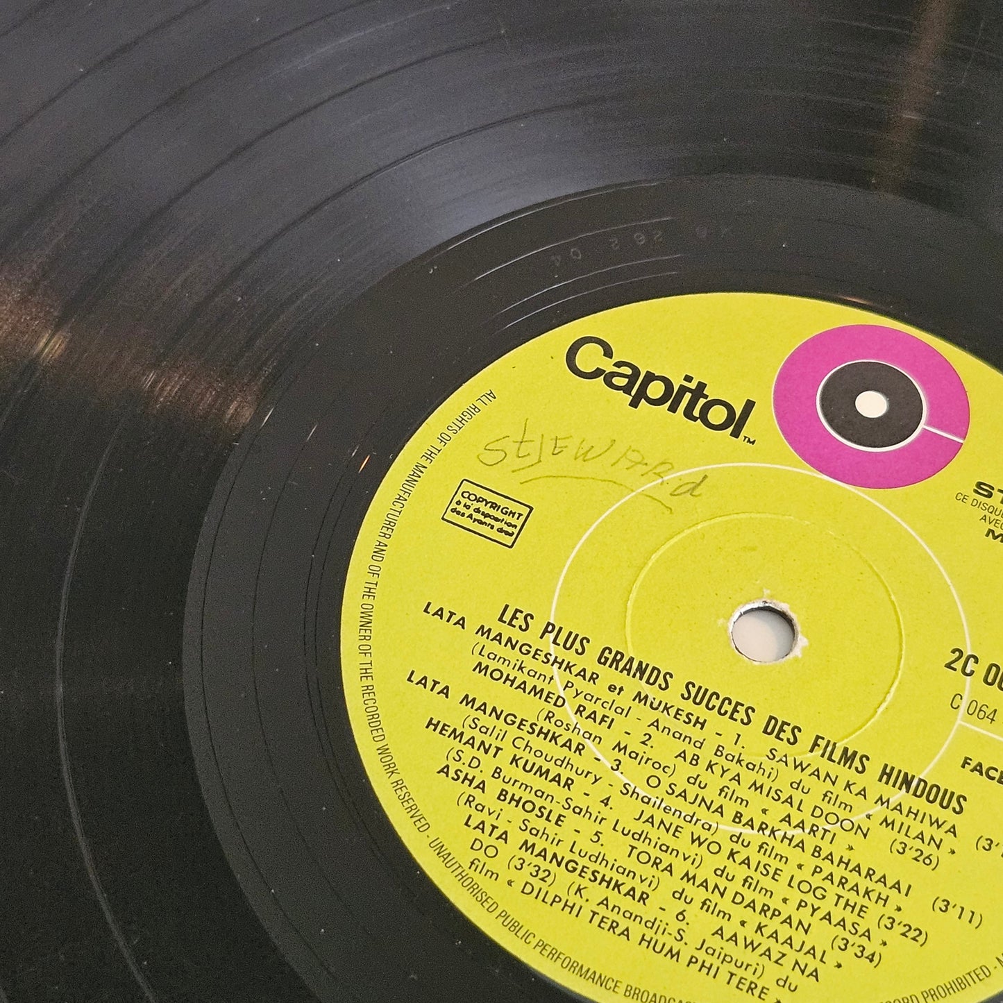 Various Artists  The Best Of India's New Motion Picture Music -  Capitol Records - 2C 064-80.746 in VG+ condition -French pressing from original soundtracks