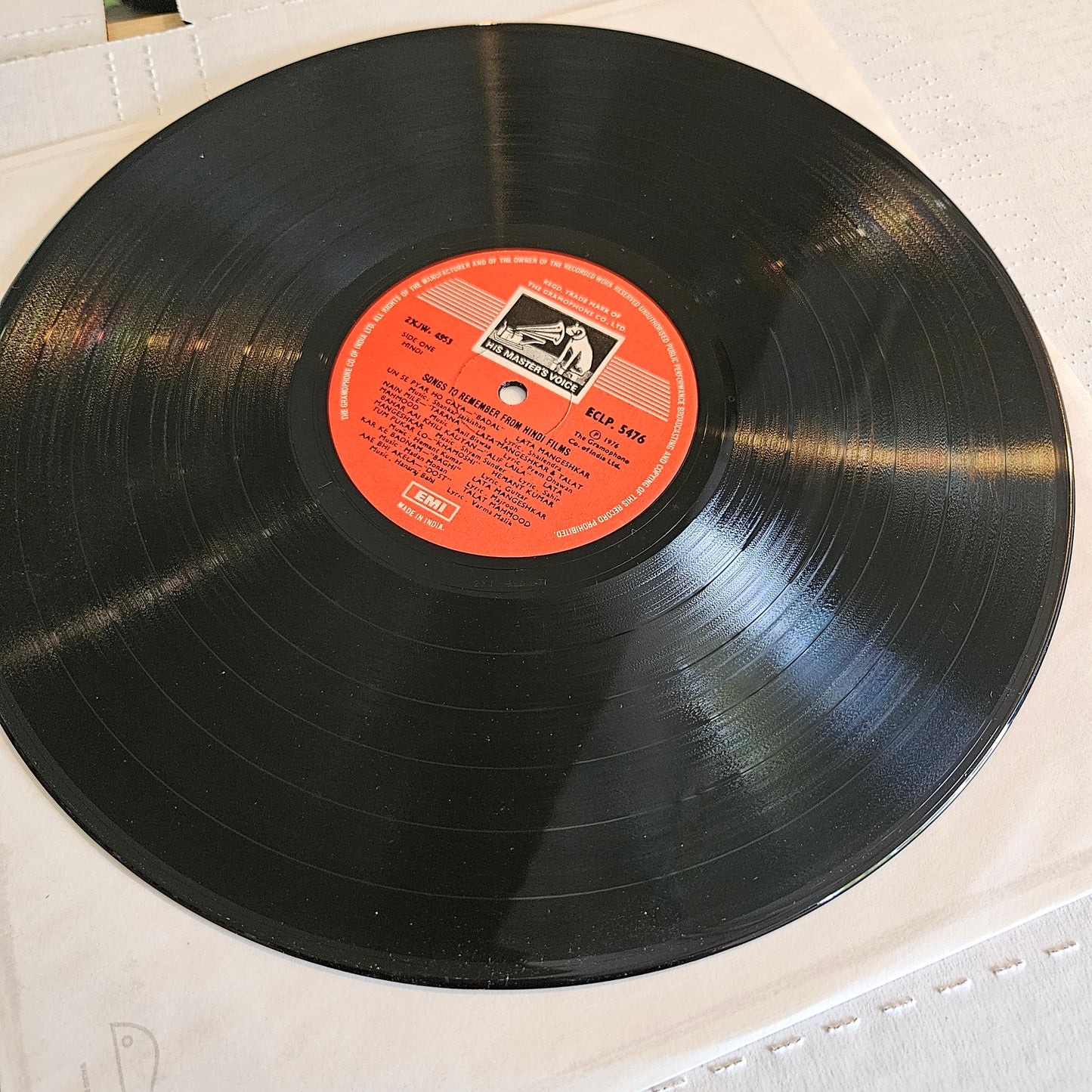 Songs to remember in excellent condition - superb collection of rare classic songs - from films ECLP 5476 including Guzra hua zamana