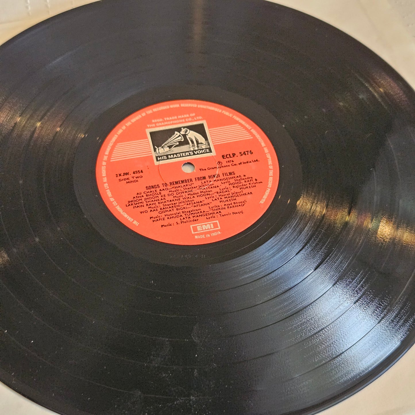Songs to remember in excellent condition - superb collection of rare classic songs - from films ECLP 5476 including Guzra hua zamana