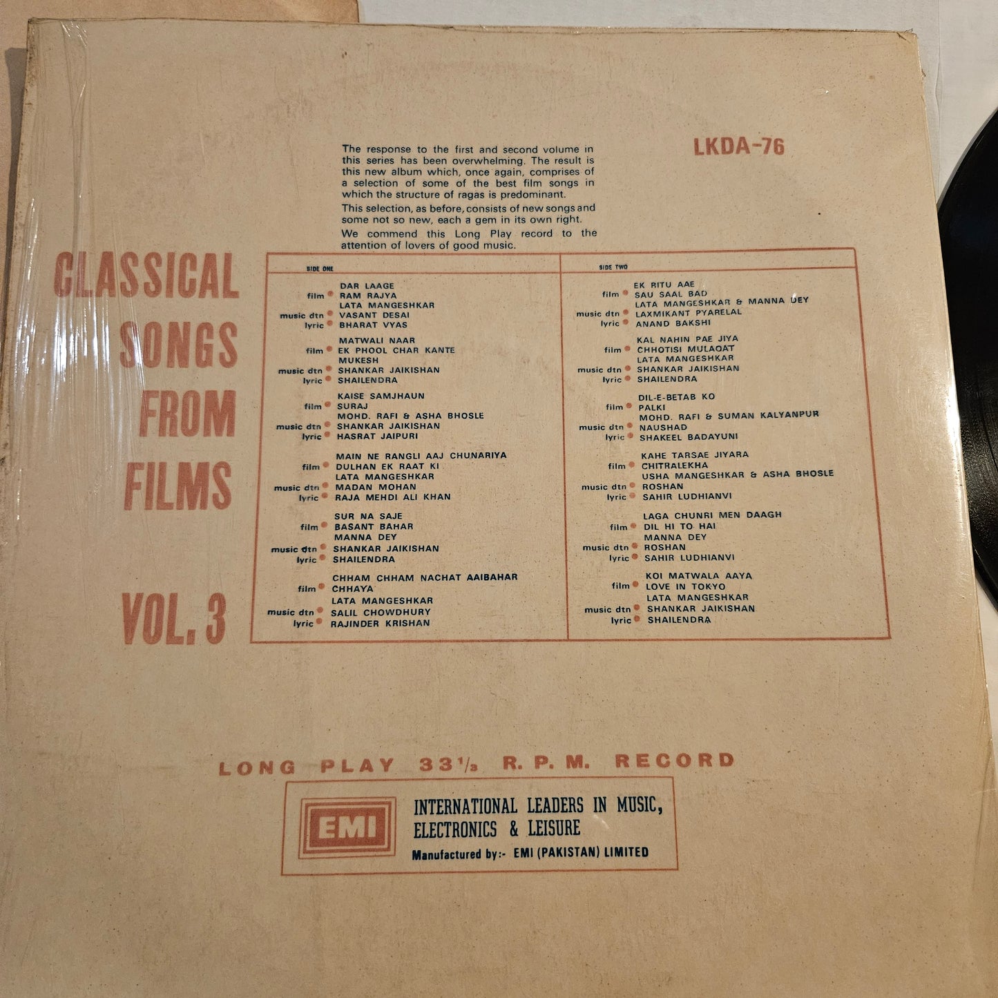 Classical Songs from films volume 3 - in near mint from original soundtracks