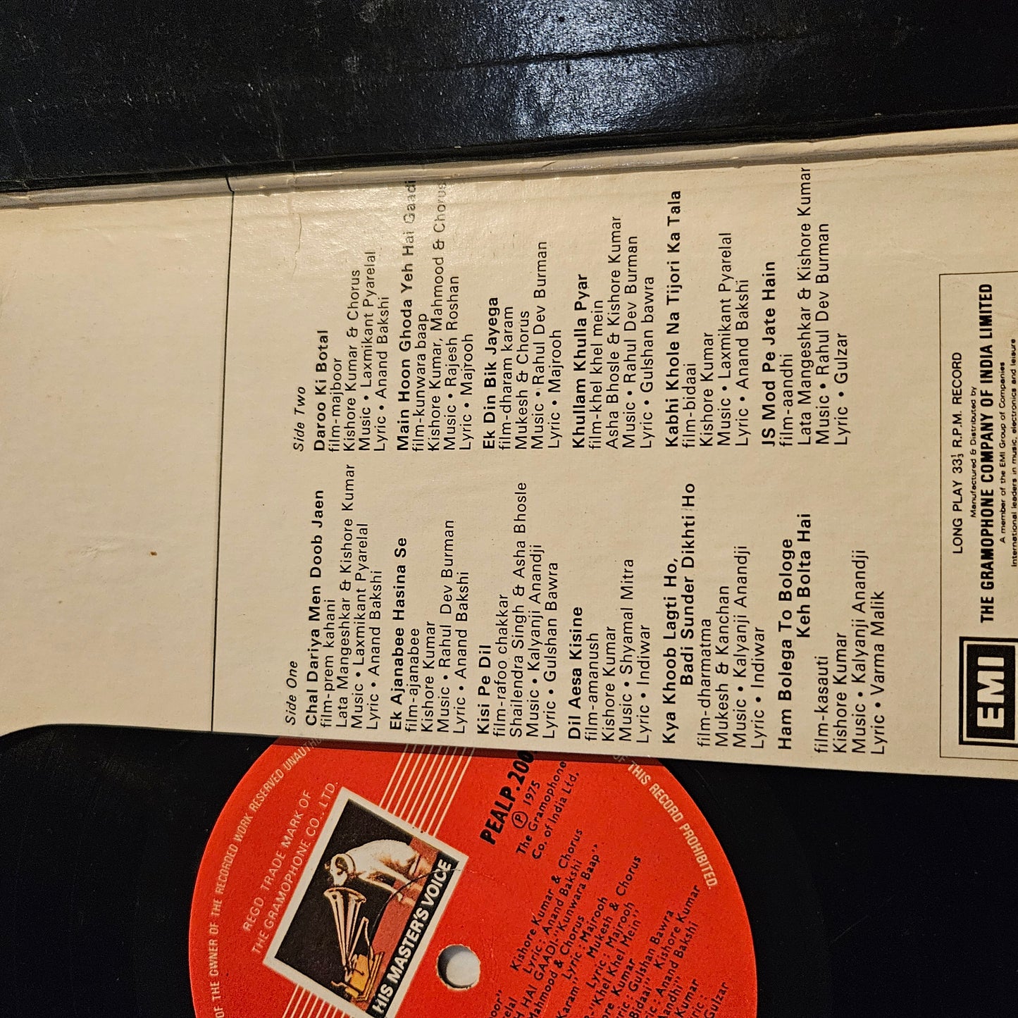Film Hits of 1975 - Collection of superhit songs gatefold with starts pics and autographs in good+ condition - see songs list in description - from OST PEALP-4002