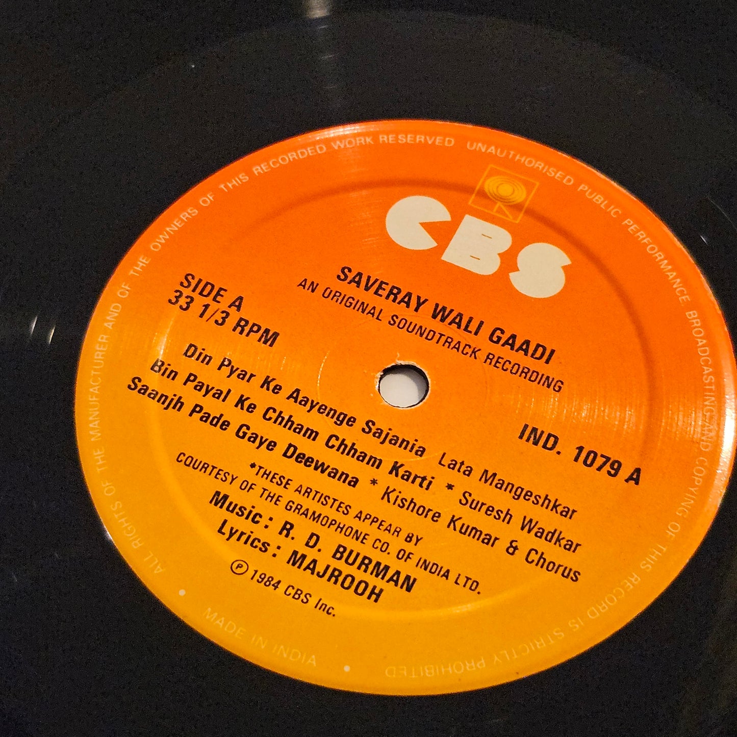 Saveray Wali Gaadi - R d Burman Rare find in near mint Pristine condition condition CBS original soundtrack release
