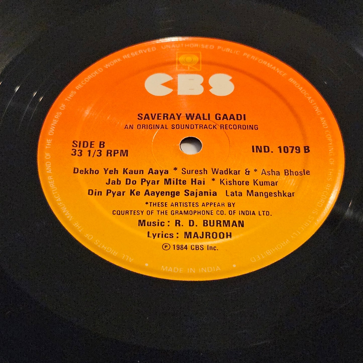 Saveray Wali Gaadi - R d Burman Rare find in near mint Pristine condition condition CBS original soundtrack release