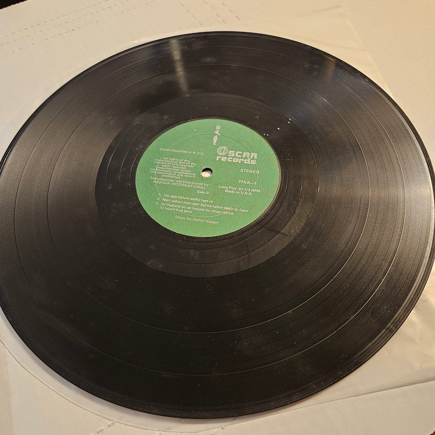 Mehdi Hassan - geets and Ghazals in VG+  Recorded in New York  - Oscar Records Pika-1