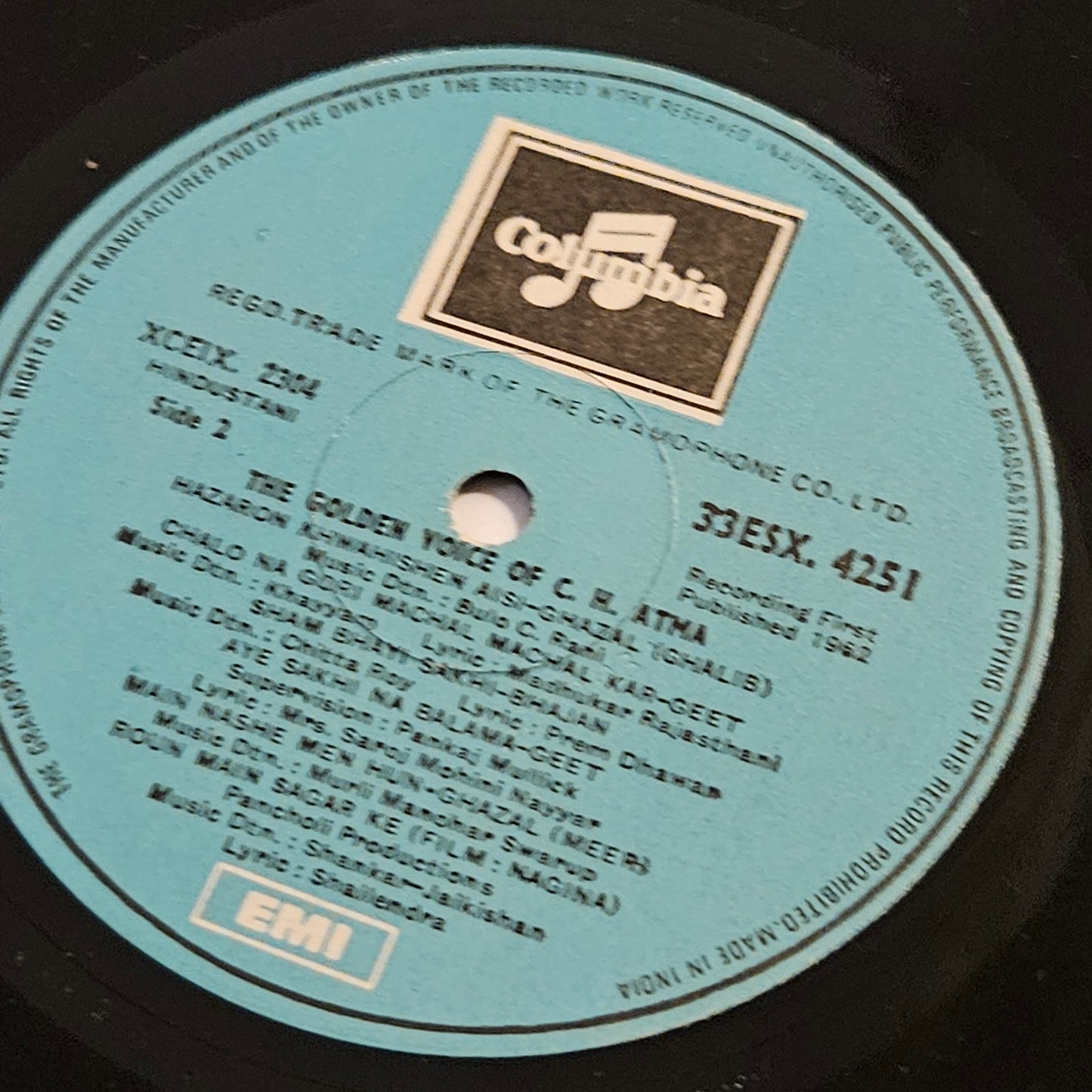 C. H. Atma - his Twelve Great Love Songs  - in Near mint from original soundtracks  -Columbia release 33ESX 4251