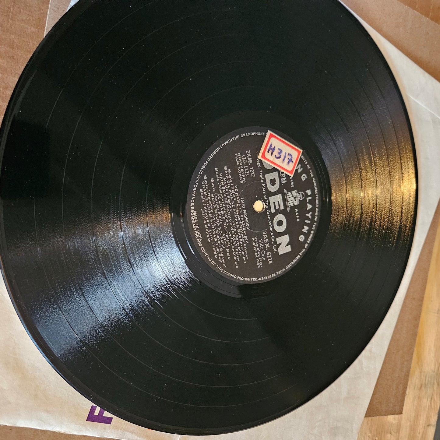 Talat Mahmood - Songs from Films - In Blue Mood -  in VG+ condition - from original soundtrack 3AEX 5224