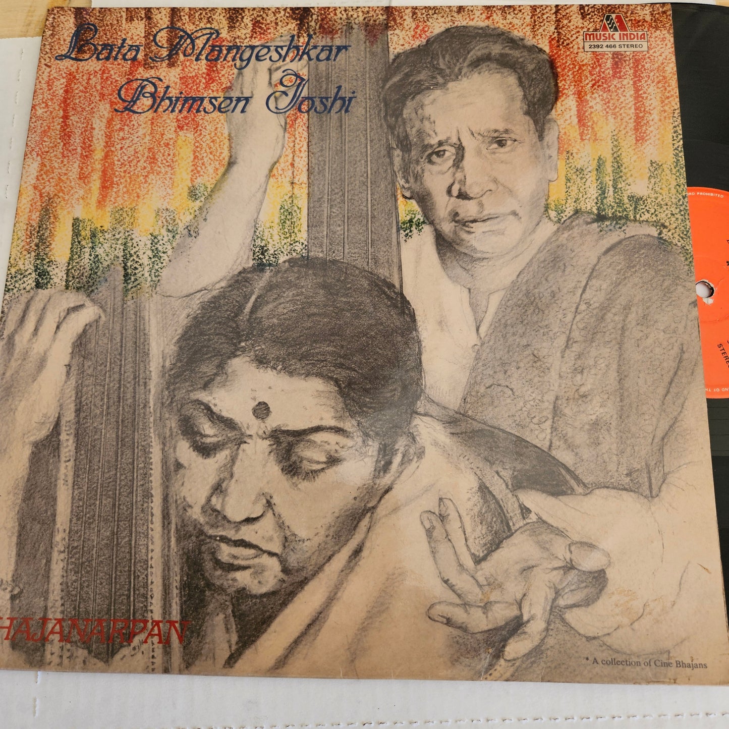Lata Mangeshkar / Bhimsen Joshi ‎– Bhajanarpan  Vinyl LP classical and bhajans in Excellent condition