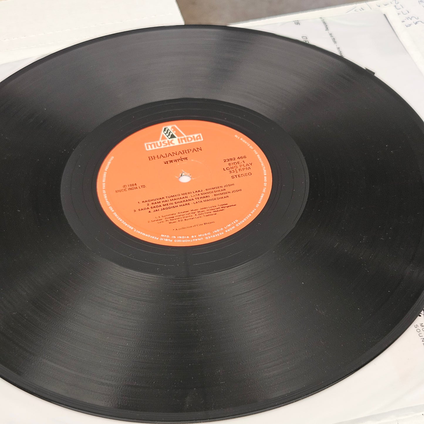 Lata Mangeshkar / Bhimsen Joshi ‎– Bhajanarpan  Vinyl LP classical and bhajans in Excellent condition