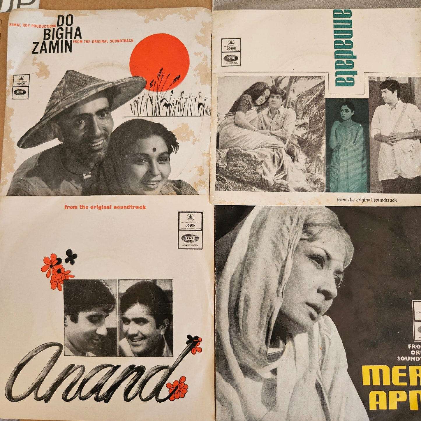 Salil Chowdhury 4 classics EP from original soundtrack  1. Mere Apne 2. Annadata 3. Do Bigha Zamin and 4. Anand Eps  in near mint in Thick odeon - EP-package-10