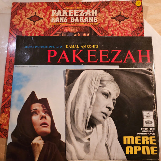 A Tribute to Meena Kumari - 3 great albums - in near mint from original soundtracks Pakeezah + Pakeezah Rang Barang and Mere Apne EP