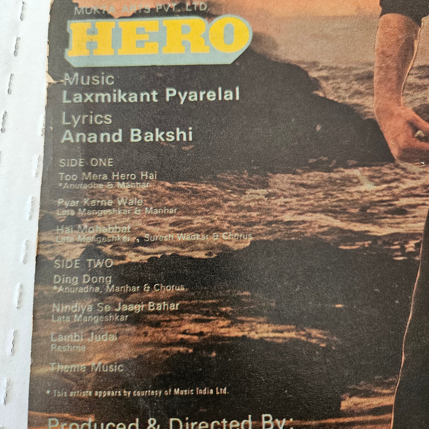 HERO (1983) - music by Laxmikant Pyarelal in excellent condition from original soundtrack