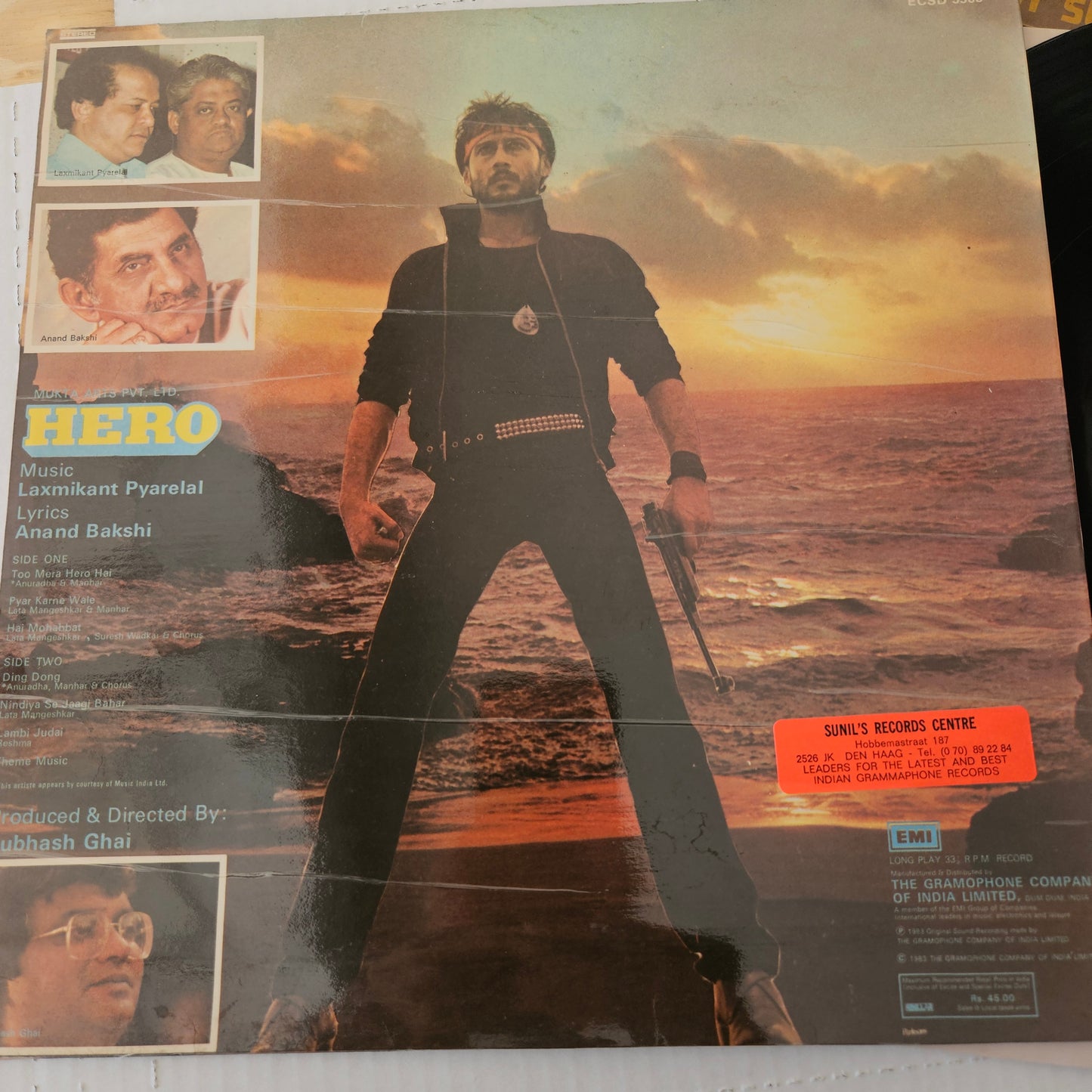 HERO (1983) - near mint - music by Laxmikant Pyarelal from original soundtrack - flawless cover and record