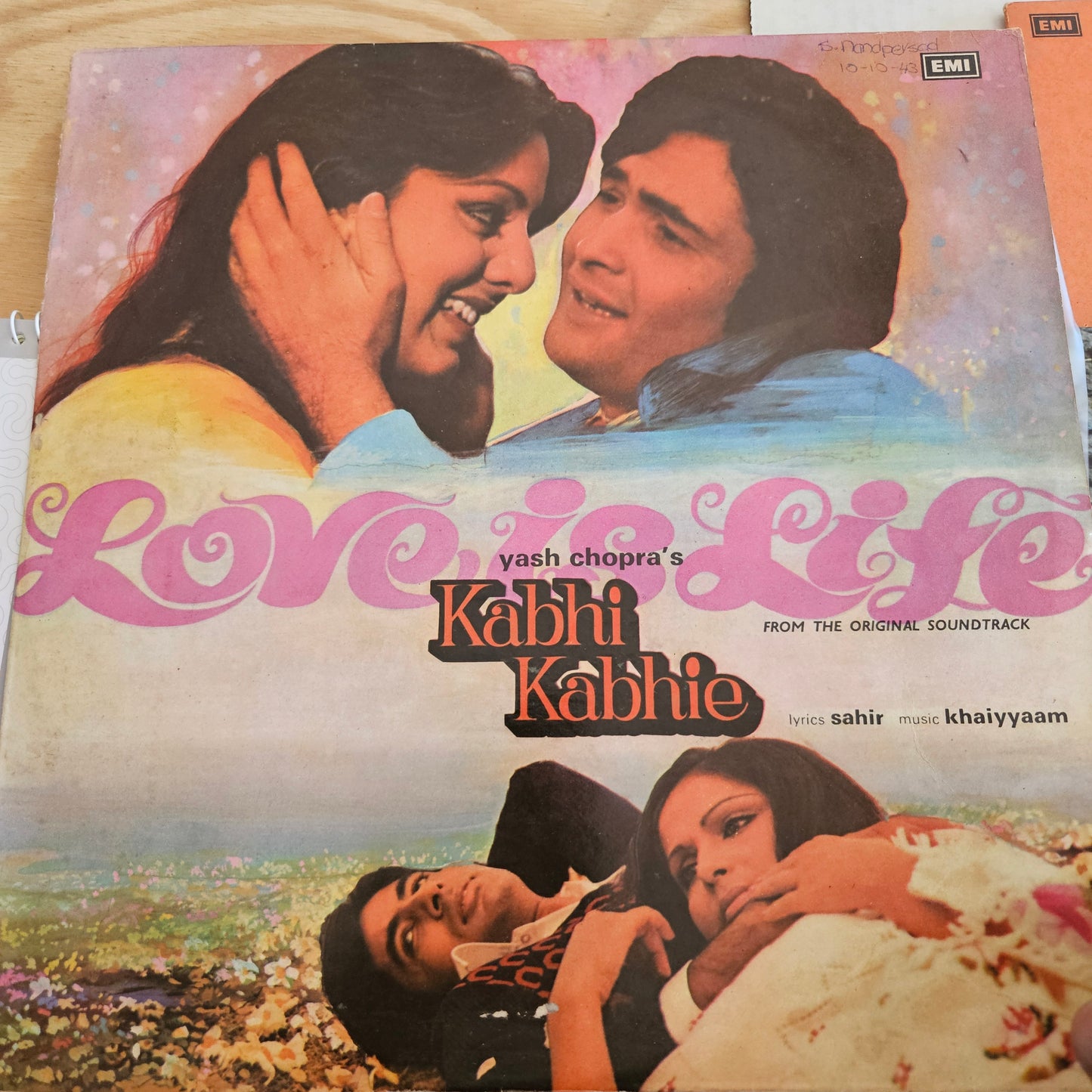 3 lps Classic Khaiyyam and Sahir Ludhiyanvi , Kabhi Kabhie, Chambal ki Kasam and Trishul  in Near mint condition from original soundtracks Supreme Stereo recording