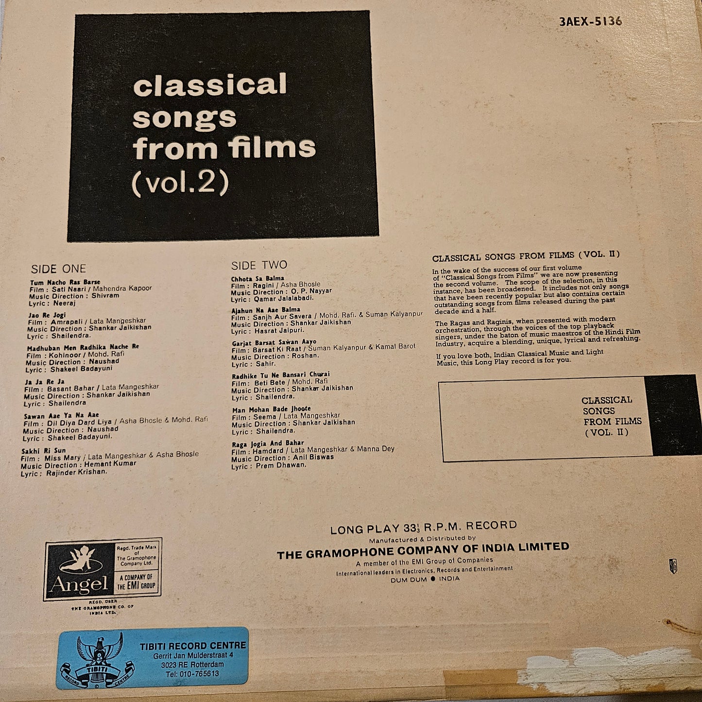 Classical Songs from films vol 2 - in near mint from original soundtracks in near mint condition 3AEX 5136