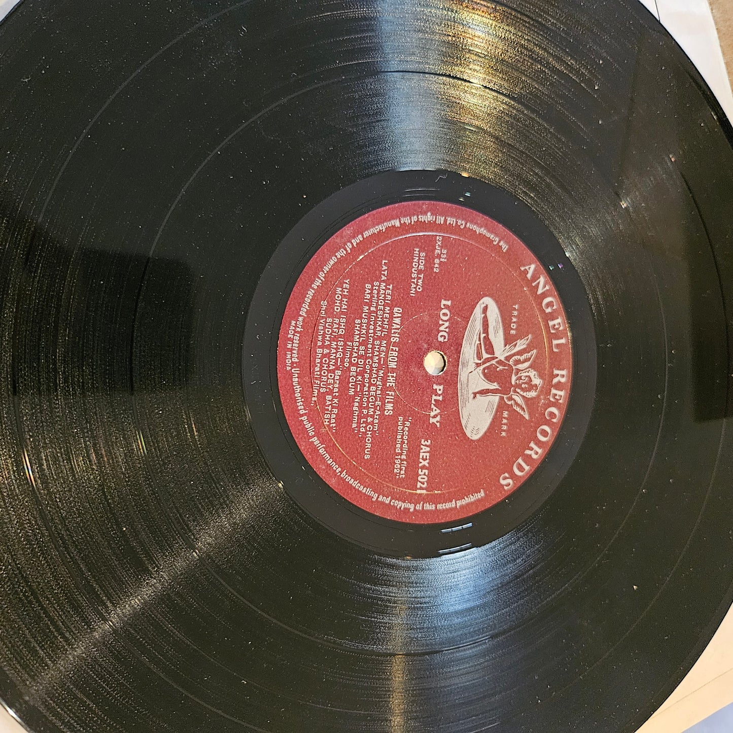Various Artists - Qawwalis From Films 1st Angel pressing in excellent condition from original soundtrack 3AEX-5021 including famous qawaali Hamen to loot lilya