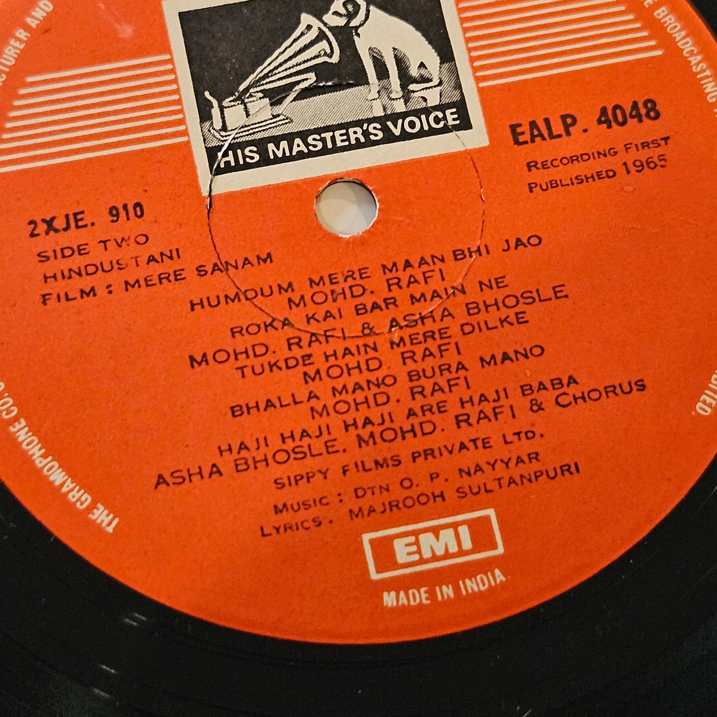 Mere Sanam - Music by O P Nayyar Superhit songs Near mint Pristine EALP4048 from original soundtrack