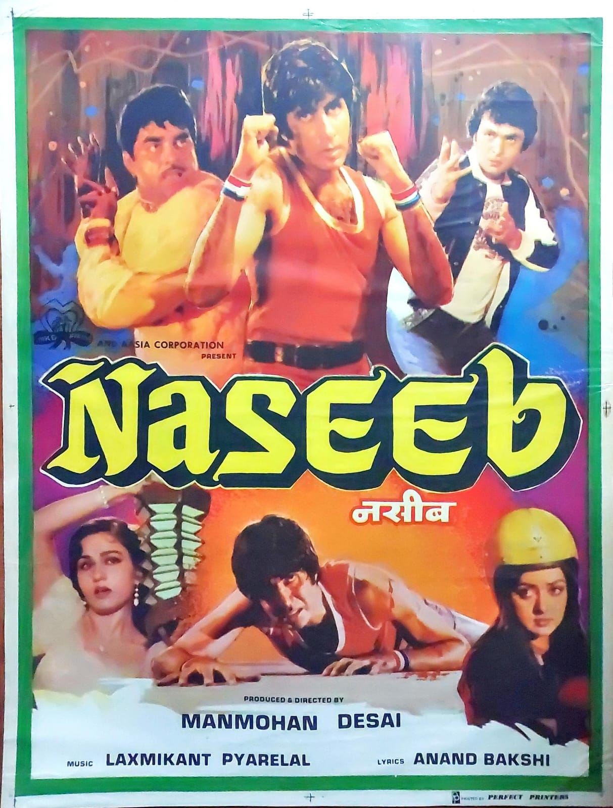 Original Bollywood Movie poster MANMOHAN DESAI: NASEEB(1981)