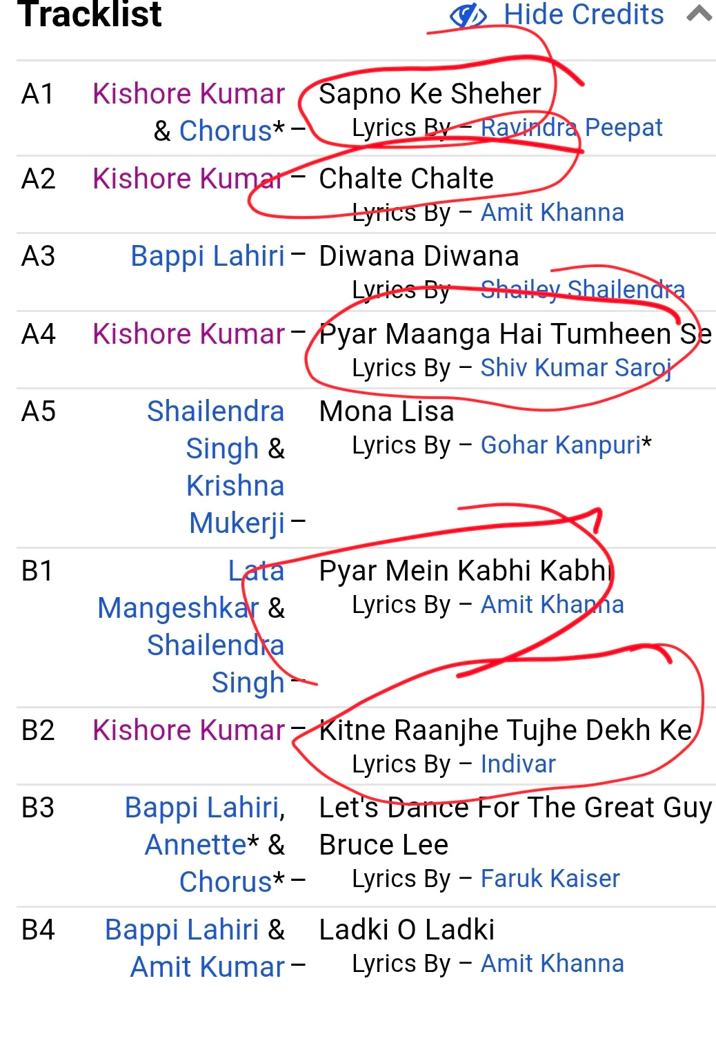 His Of bappi lahiri - in near mint - see tracklist. Superhit Kishore songs