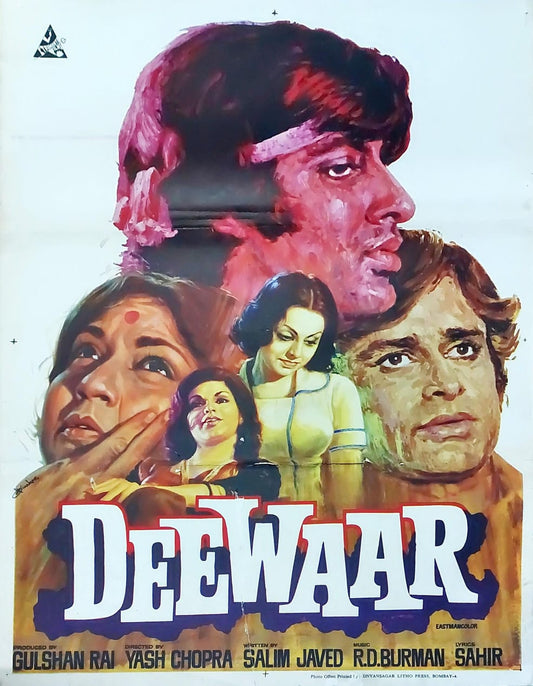 Original Bollywood Movie poster - Yash Chopra Movie : Deewaar(1975)