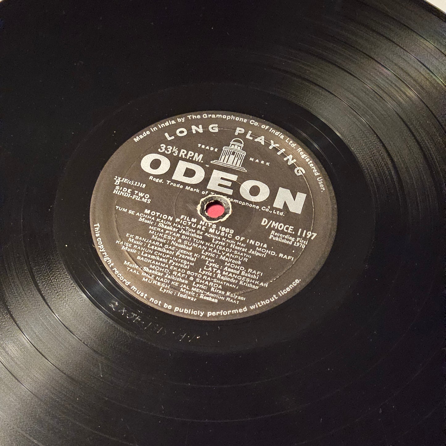 Film Hits of 1969  - Good Collection of songs Ring Odeon edition in near mint condition