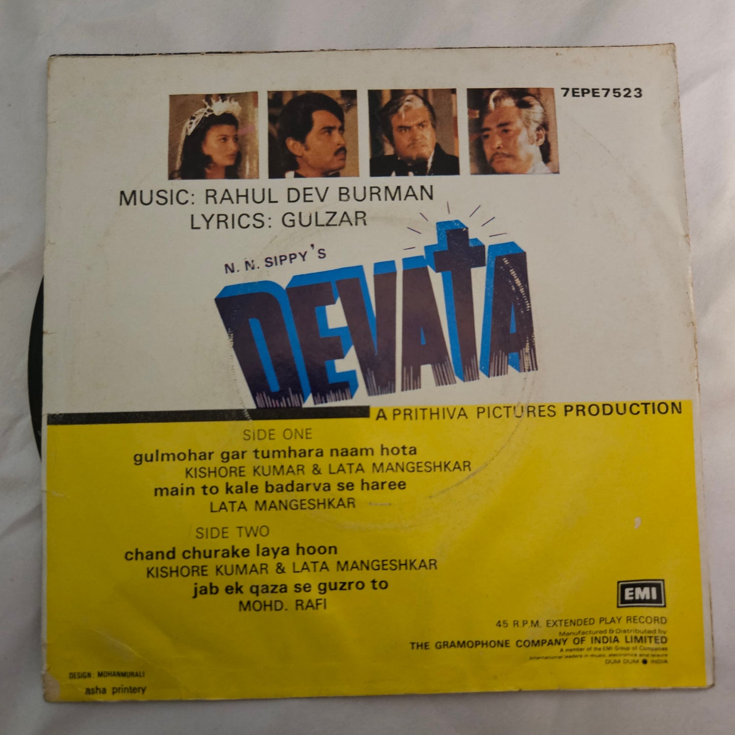 Devata  -R D Burman and Gulzar  - HMV EP  in excellent