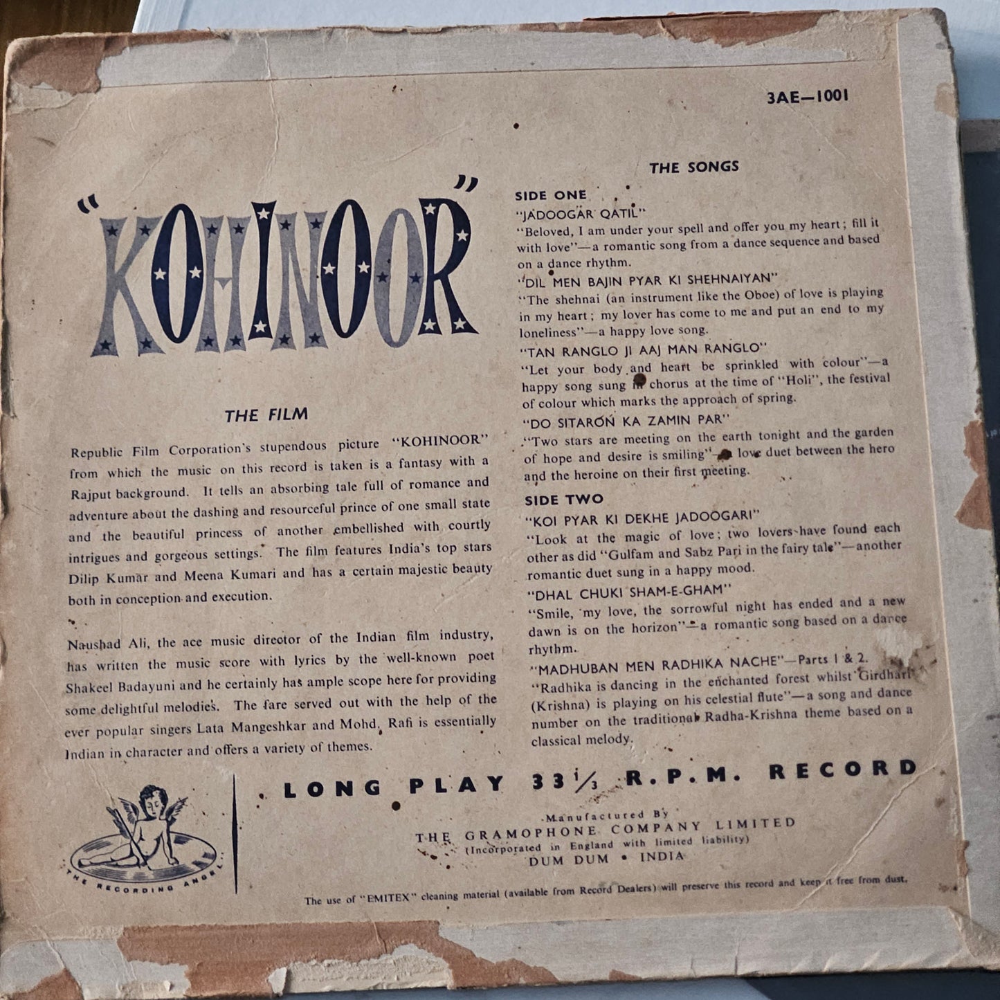 Kohinoor - Classic Naushad 10 inch Angel in VG-