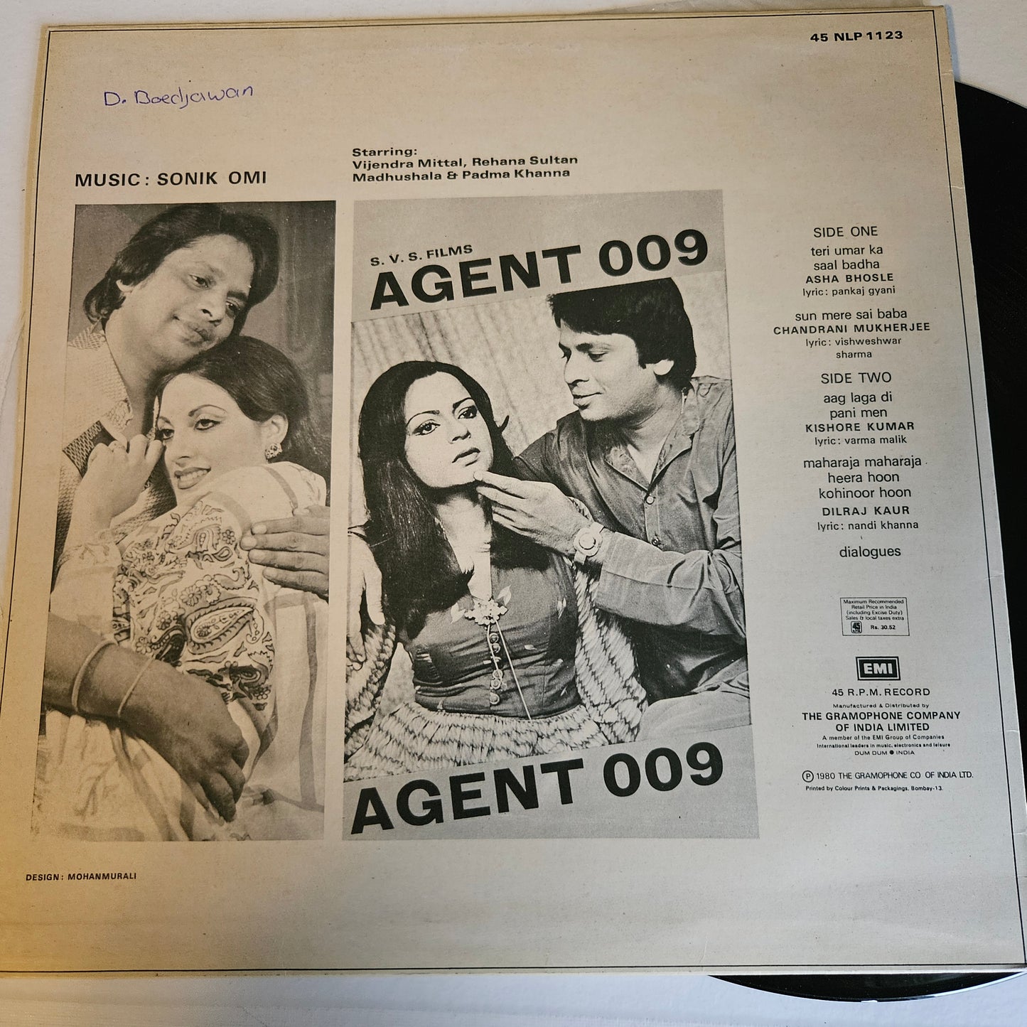 Agent 009 - Sonik Omi Rare album 45 rpm LP in near mint condition