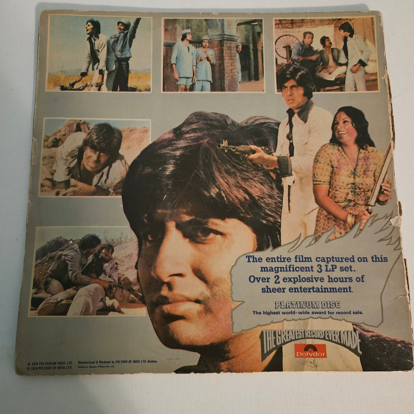 SHOLAY - Dialogs of Sholay - R D Burman 3 LP set media VG+ covers VG