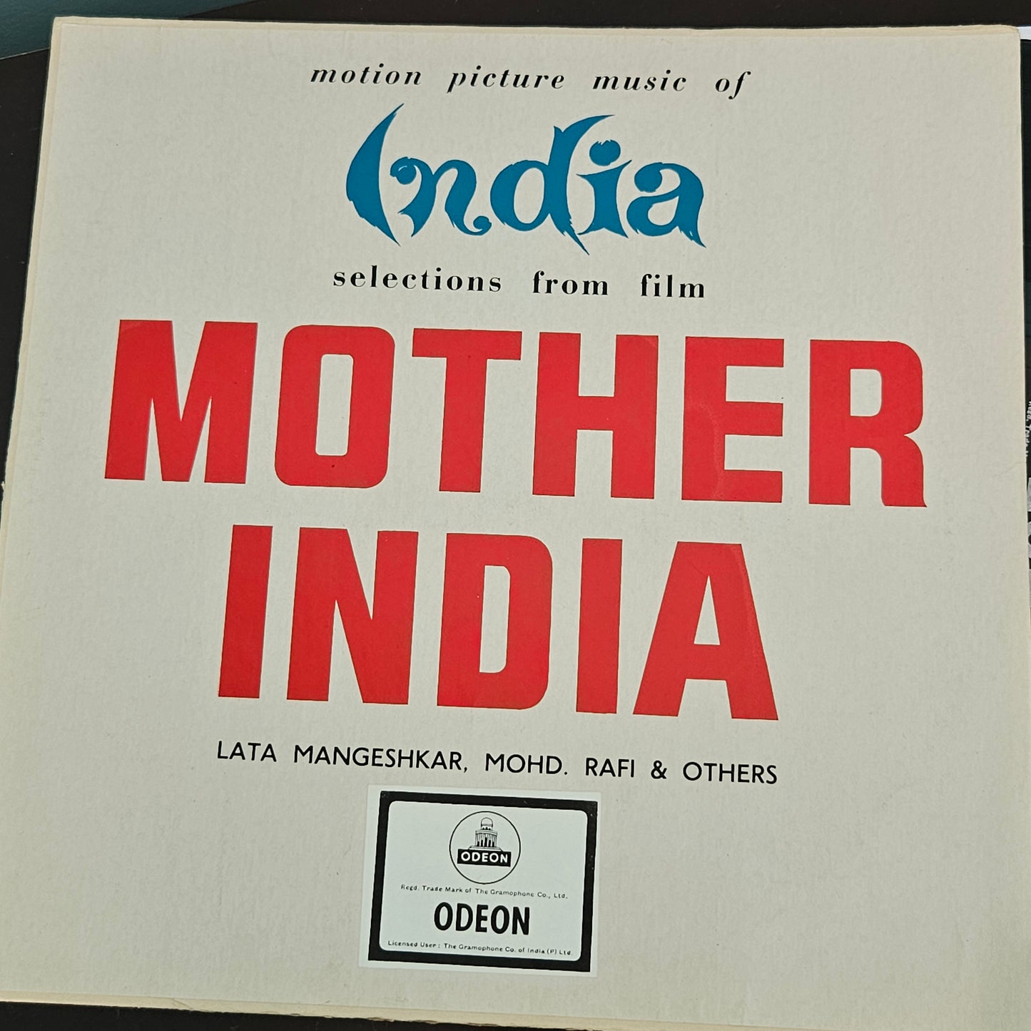 Mother India - 1st ring odeon in classic Superhit excellent - music by Naushad - rare