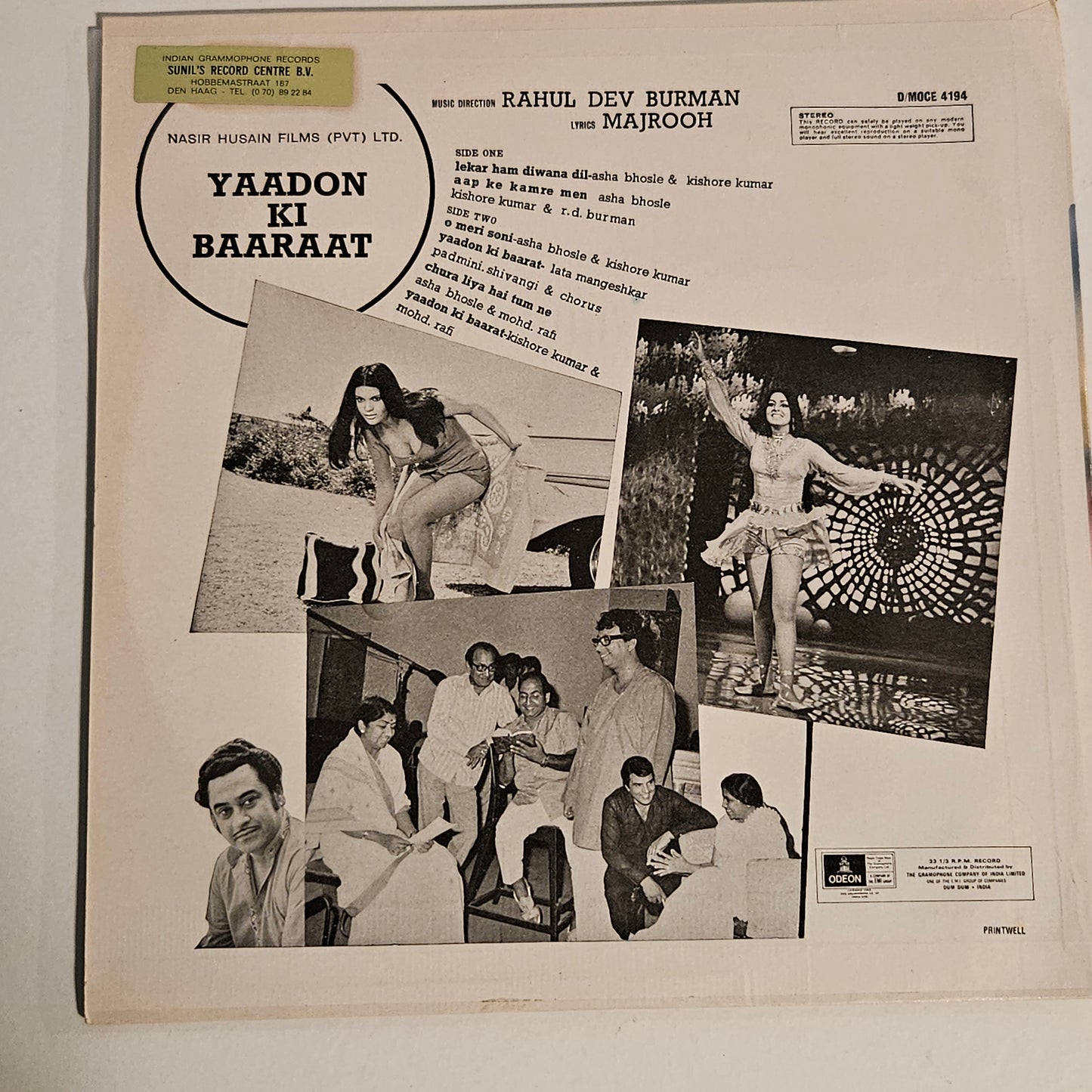 Yaadon Ki Baaraat (1973) - original soundtrack Music by R. D.  Burman superhit in excellent to near mint
