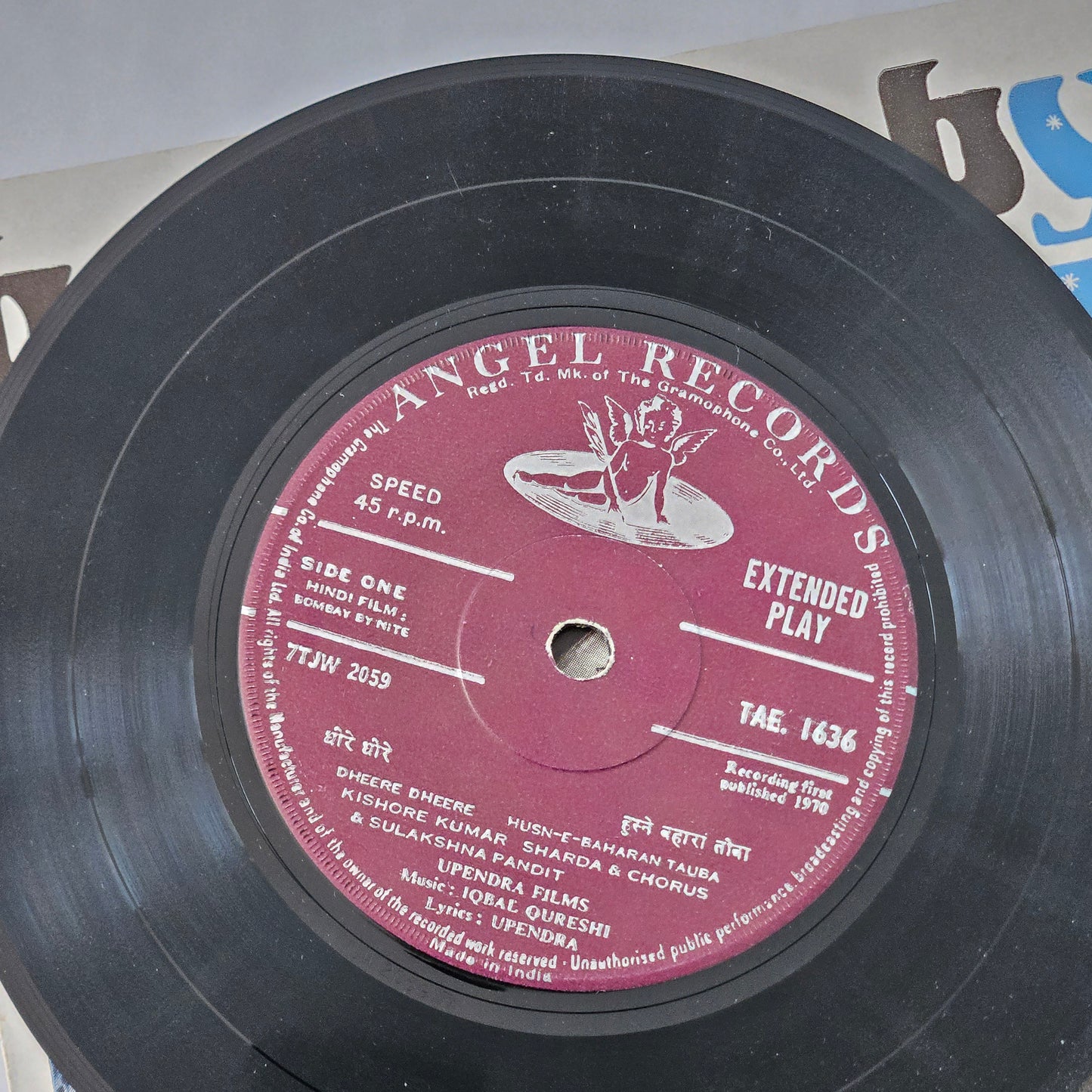 Bombay by Nite  - 1st Angel  EP - Music iqbal Qureshi - in near mint - Rare Nostalgia