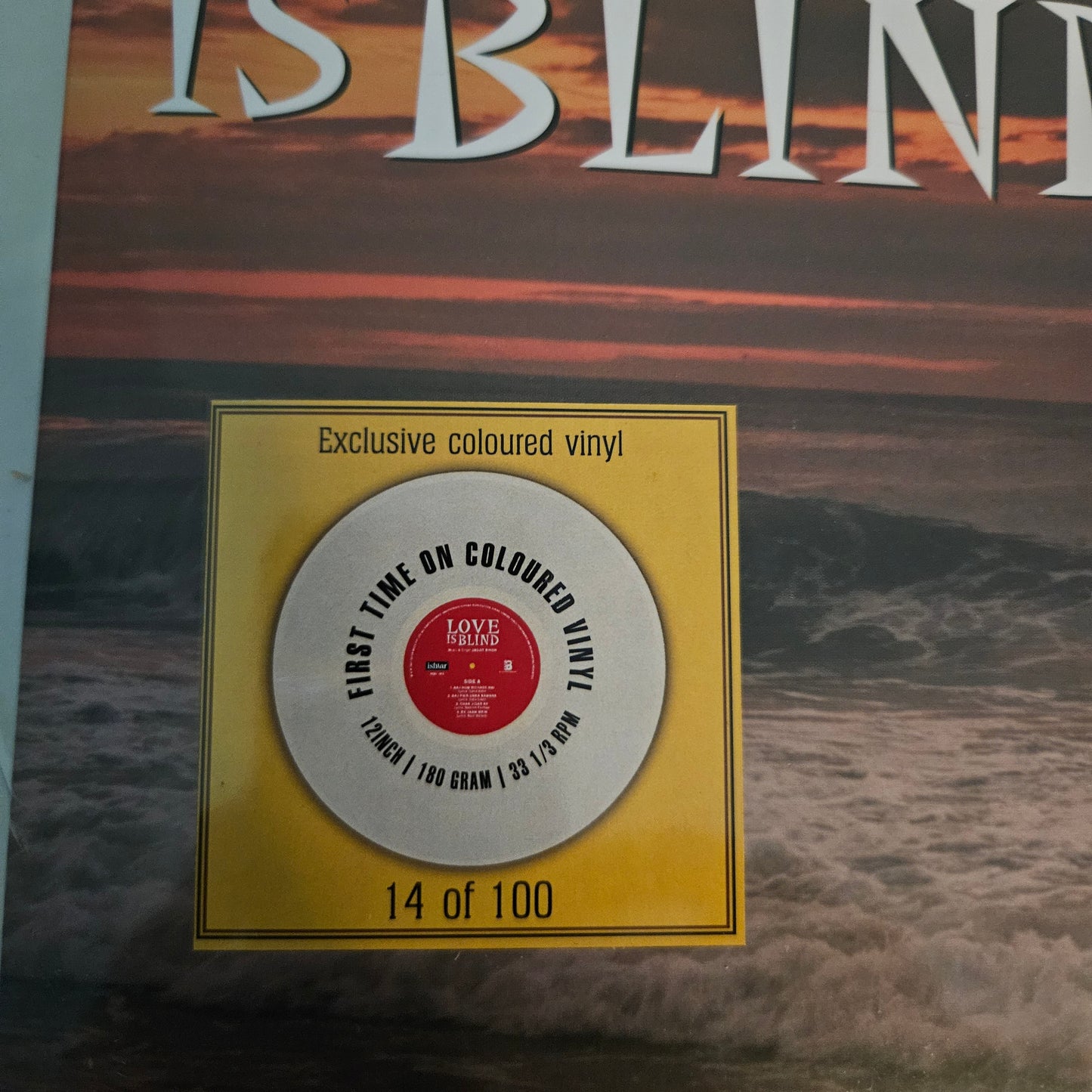 Love is Blind - By Jagjit Singh - new release - brand new sealed limited edition colored only 100 copies are pressed