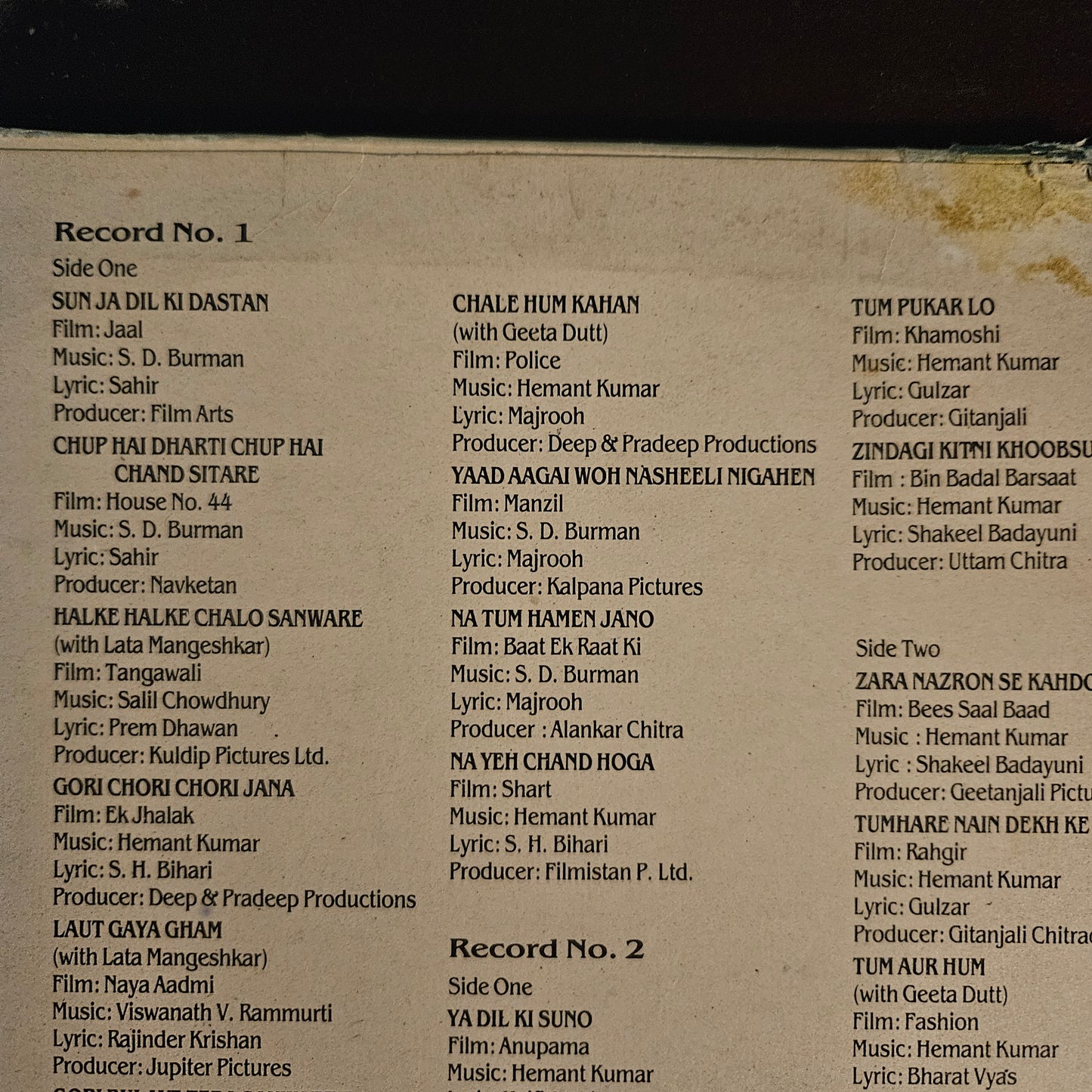 Hemant Kumar -  2 LP set excellent